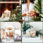 Ziliny 10 Pcs Gingerbread Man Christmas Glass Candle Jars Empty Containers Bulk 7 oz Glass Jars with Cork Lids Tins for Xmas Holiday Candle Making Storing Biscuits Tea Party Favors