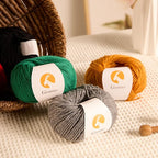 6 Balls Merino Wool Yarn, 12-Ply Luxurious and Soft Yarn for Hand Knitting & Crocheting, 1.76 OZ/50g, 120 yds/110 Meters(Green,6Balls)