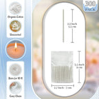 Pearled Candle 2 Inch Cotton Wicks 300-Pack White Extra Wicks for Sand Candles Making, Metal-Free and Lead-Free Refill Sand Wax Wick