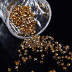 1100PCS 4mm Bicone Crystal Glass Beads for Jewelry Making, Sparkling Mini Beads for Suncatchers, DIY Bracelets & Craft Projects (Coffee Gold)