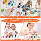24 Pack Mini Canvas Boards and Easel Paint Set,24 Canvas and Easel,12 Colors Acrylic Paint Strips,48 Brushes,24 Palettes,Washable Acrylic Paint Set for Painting Crafts Party Favors(5.9"x5.9")