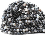 60PCS 6mm Natural Black Striped Agate Round Loose Beads DIY Bracelet Necklace Materials 1 Strand 15"