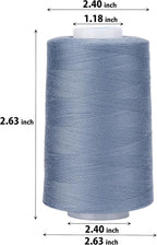 Simthread All Purpose Sewing Thread from 100% Spun Polyester for Serger, Overlock, Merrow, Quilting Sewing 4 Big Cones of 5000M (5500 Yards) Each - 40S/2 Grey