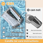 Thick Candle Jars for Making Candles 16 Pcs, 7 OZ Empty Jars with Wood Lids for Candle Making, Sample Container, Silver