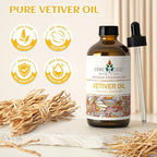 EVOKE OCCU Pure & Natural Vetiver Essential Oil for Skin, DIY, Candle and Soap Making - 4 Fl Oz