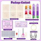WATINC Christmas Punch Needle Coaster Kits - 23Pcs Easy Art Work Decor Craft Supply for Beginners, DIY Set of 6 Pattern Tufted Pads with Adhesive Felt Yarns Tools Instruction Customized Boxes (Purple)