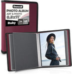 Dunwell Art Portfolio 8.5x11 Folder (Ruby), Black Mounting Paper, Portfolio Binder for Artwork, 8.5 x 11 Art Folder, 24 Pockets Display 48 Pages, Acid-Free Poly Presentation Book