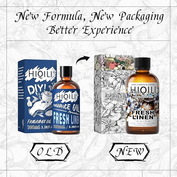 HIQILI Fresh Linen Fragrance Oil for Candle & Room Spray Making, Add to Dryer Balls, Freshie Scents for Essential Oil Diffuser - 1 Fl Oz