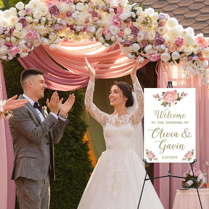 1 PCS Black Easel Stand for Wedding Sign Stand, 65 Inch Adjustable Metal Easels for Display, Portable Folding Easel for Wedding, Display Show, Arts, Poster with Portable Bags