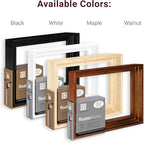 Ampersand Art Supply Floaterframe Readymade Frame for Flat and 7/8" Deep Wood Panel and Canvas Artwork, Paintings, Prints, and More, 11"x14", Walnut Bold