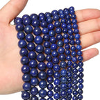 Xilitata 60pcs 6mm Lapis Lazuli Round Blue Beads for Jewelry Making