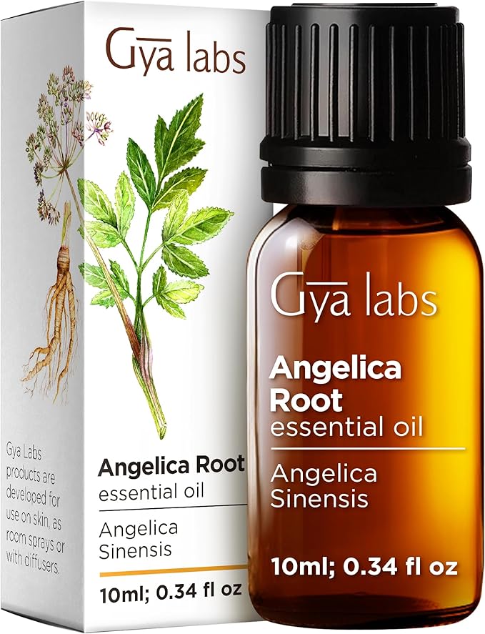 Gya Labs Angelica Root Essential Oil - 0.34 Fl Oz - for Hair, Skin, Diffuser, Aromatherapy & DIY Candle Making Scent