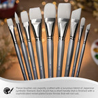 Silver Brush Limited SW-1520S Silverwhite Basic Watercolor Set for Watercolor Painting, Set of 3, #10 Bright, #6 & #8 Round Brushes, Short Handle