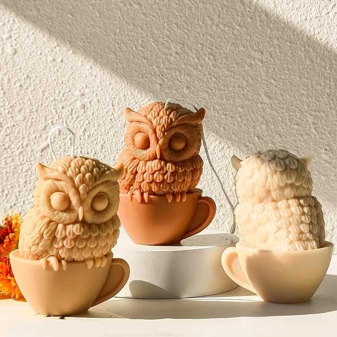 Owl Animal Resin Mold - Resin Casting Silicone Molds for Home Decor & Candle Making Wave Spiral Mold