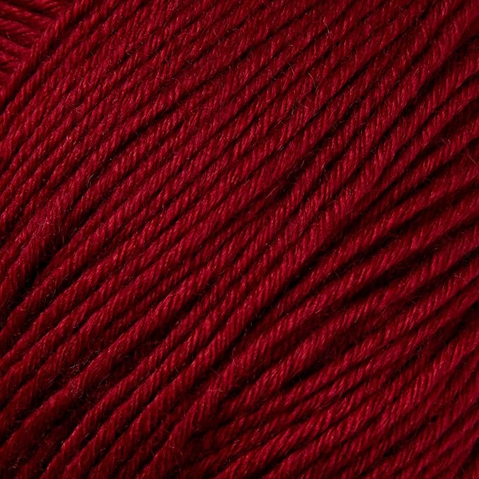 Merino Wool Yarn, 12-Ply Luxurious and Soft Yarn for Hand Knitting & Crocheting, 1.76 OZ/50g, 120 yds/110 Meters(Deep Red,6Balls)