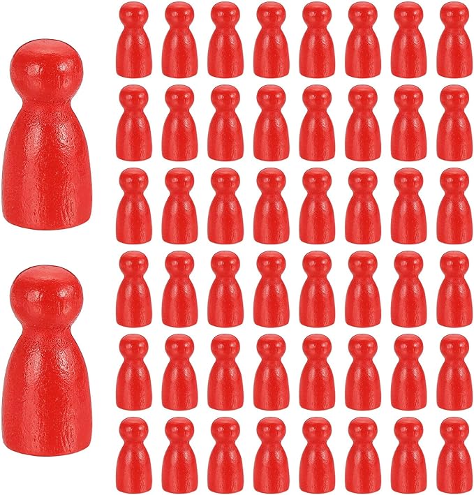 uxcell 50Pcs Wood Peg Dolls Unfinished, 1" x 1/2" Natural Wooden Blank Family Figures Peg Dolls Body for Painting, Decoration, Craft Art Projects, Red