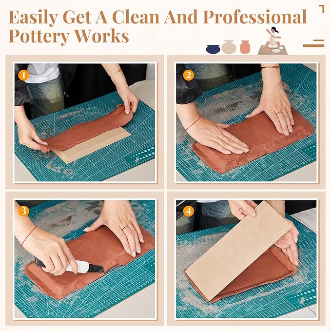 Sunnychicc 5 Pcs Ceramic Mold for Clay Wooden Pottery Clay Molds for Pottery Ceramic Plate for Slump Tools for Handbuilding Craft(Rectangle,5x8-8.1x13.98)