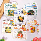 TIAMECH Holiday Facts PET Stickers - 180 Pcs Flower Shop Swimming Pool Girl Cat Design, Waterproof Sticker for Journaling & Scrapbooking, Junk Journal Supplies, Ephemera & DIY Crafts