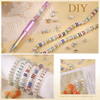 100 pcs 10mm Spacer Beads for Crafting, Silver Rondelle Beads Bulk, Fancy Sparkle Crystal Rhinestone Spacer Loose Beads for Necklace Bracelet Earring Jewelry Making and Pens DIY Decoration