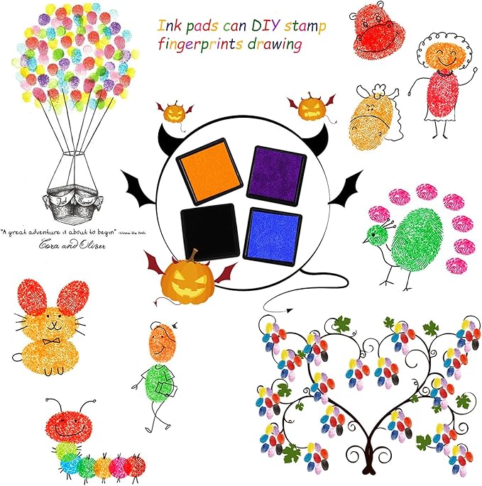 HOWAF 20 Pack Halloween Wooden Stamps Set, Halloween Crafting Stamps for Adults Kids Favors