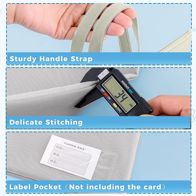 Pendancy Mesh Zipper Pouch A4 Size, Large Double Pocket Waterproof File Bag with Handle, 11x13.8 in Foldable Document Storage for Puzzle Project/Cross Stitch/Travel/Office（Advanced Green）