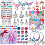 Taybonds Charm Bracelet Making Kit - 1400+ Pcs Jewelry Making Kit for Beginners with Charm-Style Beads, Unicorn Mermaid DIY Bracelets & Necklaces, Birthday Christmas Gifts