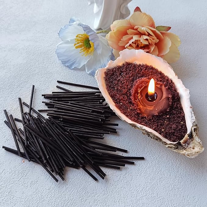 Pearled Candle Extra Wicks 100 Pack for Pearled Candle Making - 2 Inch Black Cotton Candle Wicks for Candle Making DIY