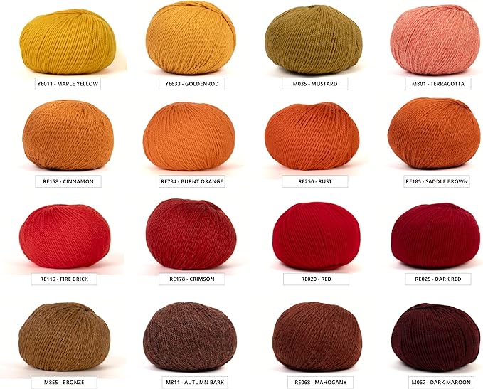 100% Baby Alpaca Yarn for Knitting & Crocheting - Set of 2 Skeins of Premium Yarn DK - Lightweight, Hypoallergenic & Thermal Peru Made - Ideal for Delicate Projects (M855 - Bronze)