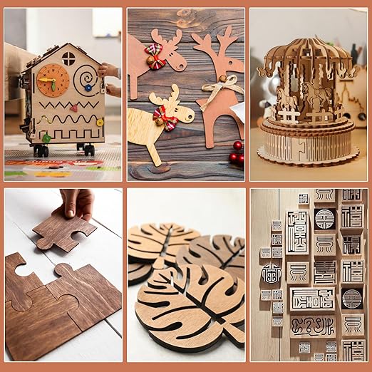 10 Pack Walnut Plywood Sheets 12x12x1/8 Inch,3mm Plywood for Laser Cutting&Engraving,Unfinished Wood for Crafts,Wood Burning,Architectural Models.