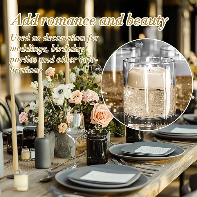 Nude Snow Pearled-Candles with Wicks - DIY Candle Sand,Pearled Sand Wax with Wicks,Pearled Wax,Refillable for Weddings,Partie,Halloween,Christmas,Thanksgiving