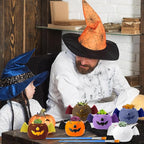 Pasimy 6 Set DIY Ceramic Succulent Planter Pots Paint Your Own Flower Pots Craft Kit Unpainted Bisque Paintable Flowerpot with Brush Palette Ready to Paint for Family Activity Gift (Bat)