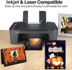 100 Sheets Black Cardstock 8.5 x 11, Goefun 65lb Halloween Card Stock Printer Paper for Scrapbooking, Crafts, Invitations, DIY Cards