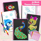 FUNNYB&G Foil Art Craft for Kids - Christmas Crafts Gift Party Favors Stocking Stuffers for Kids Fun Art Supplies Creative Birthday Gift Travel Toys for Girls Boys 4 5 6 7 8 9 Years Old(Birds)