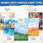 FIXSMITH Stretched White Blank Canvas - 18x24 Inch, 4 Pack,Primed Large Canvas,100% Cotton,5/8 Inch Profile of Super Value Pack for Acrylics,Oils & Other Painting Media