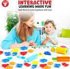 Dough Extruder Set for Kids + Dough Alphabet & Numbers Cutter Set - (46 pcs) - Educational Clay Tools for Learning, Counting, and Crafting – Strong and Durable