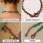 Mandala Crafts 30mm Antique Copper Color Metal Lobster Clasps for Jewelry Making - 50 Lobster Claw Clasps with Jump Rings Jewelry Findings Kit for Necklaces Bracelets Charms Fasteners