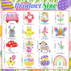 AUGSUN 36pcs Easter Iron On Patches Chicken Bunny Carrot Egg Basket Candy Embroidered Sew Applique Repair Patch DIY Crafts for Clothing Jacket Jeans Pants Dress Backpack Hat Decorations