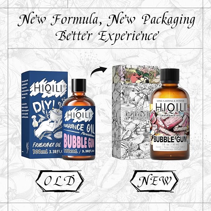 HIQILI Bubble Gum Fragrance Oil for Candle, Soap & Bath Bombs Making, Long Lasting Candy Scents, Home Diffuser Use - 1 Fl Oz