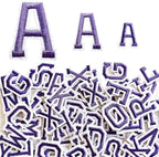 1.3 inch Iron on Letter Patches 78 Pieces, A-Z Embroidered Alphabet Patches for Clothing Jackets Hats Backpacks Jeans Purple