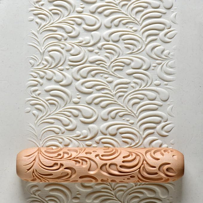 MKM Pottery Tools Wood Big Hand Rollers for Clay (BHR-53 Rain Forest)