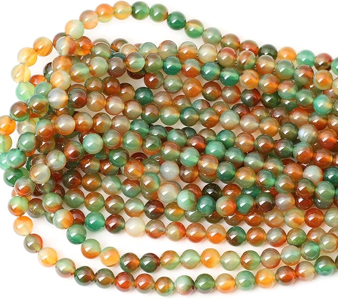 45PCS 8mm Peacock Agate Round Loose Beads for Jewelry Making DIY Materials 1 Strand 15"