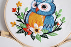 Konrisa Owl Embroidery Kit for Beginners Adult, Embroidery Starter Kit with Cloth Hoops Threads DIY Sewing for Craft Lover Hand Stitch Needlepoint Kits