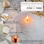 NICEME Pearled Candle All Natural 26 Oz Sandalwood Jasmine Scented Non-Toxic Luxury Long Lasting Powder Candles Upto 180 Hours Refillable Candle Sand with 30 Wicks 50ml Essential for Candle Making