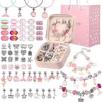 UFU Charm Bracelet Making Kit Girls Beads for Jewelry Making Kit, Unicorns Arts Crafts Gifts Set for Teen Girls Age 5 6 7 8-12, with a Portable Bracelet Organizer Box