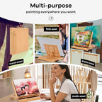 VISWIN Tabletop Easel with Storage Drawer & Palette, Adjustable Portable Beech Wood Sketch Box Table Top Easel for Painting, Desktop Travel Art Easel for Adults, Artists, Students