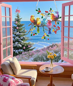 Spring Birds Diamond Painting Kits for Adults, DIY Pendant Diamond Art Kits for Beginners, 5D Special Shape Full Drill Hanging Diamond Gem Art Painting Kits for Window Suncatchers for Home Wall Decor