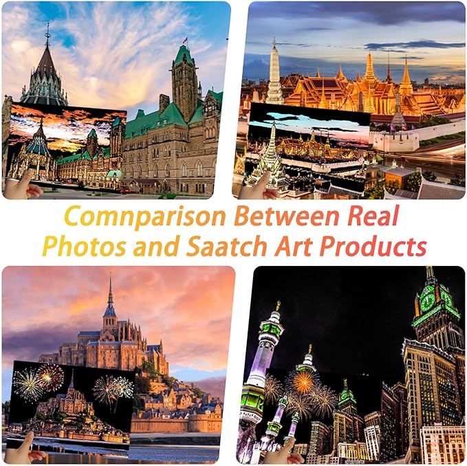 Scratch Art Book for Adults,Scratch Painting Foil for Adults，Scratch and Sketch City Landmarks Books,Colorful City Series Scratch Art 12 Pas by Iskueal(Milan Cathedral)