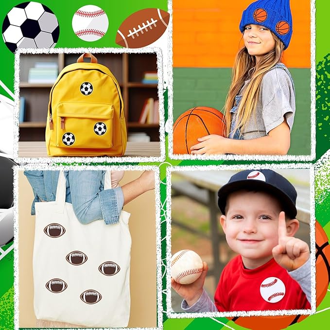 36pcs Ball Sports Iron On Patches Basketball Football Baseball Soccer Embroidered Sew On Applique Repair Patch DIY Crafts for Clothing Jacket Jeans Pants Dress Backpack Hat