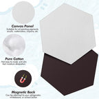 Engrowtic 50 Pcs Magnetic Painting Canvas Panel Mini Canvas Boards for Painting Mini Tile Art for Fridge Locker Art Crafts DIY(4 in,Regular Hexagon)