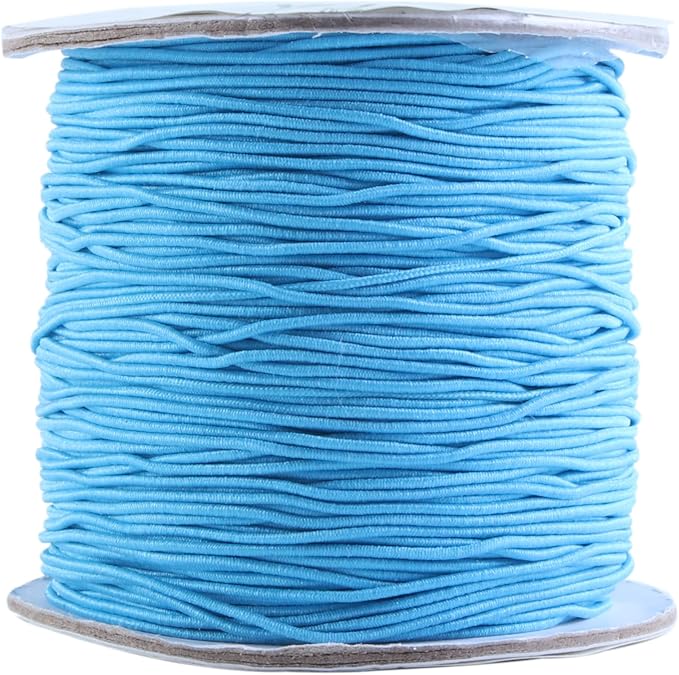 KONMAY 1.0mm Elastic Beading String, 100 Yards Blue Elastic Stretchy Cord for Jewelry Making, Necklace and Crafting